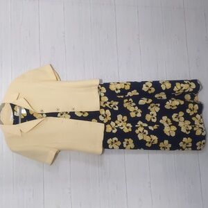 Studio I Foral Dress with Yellow Jacket